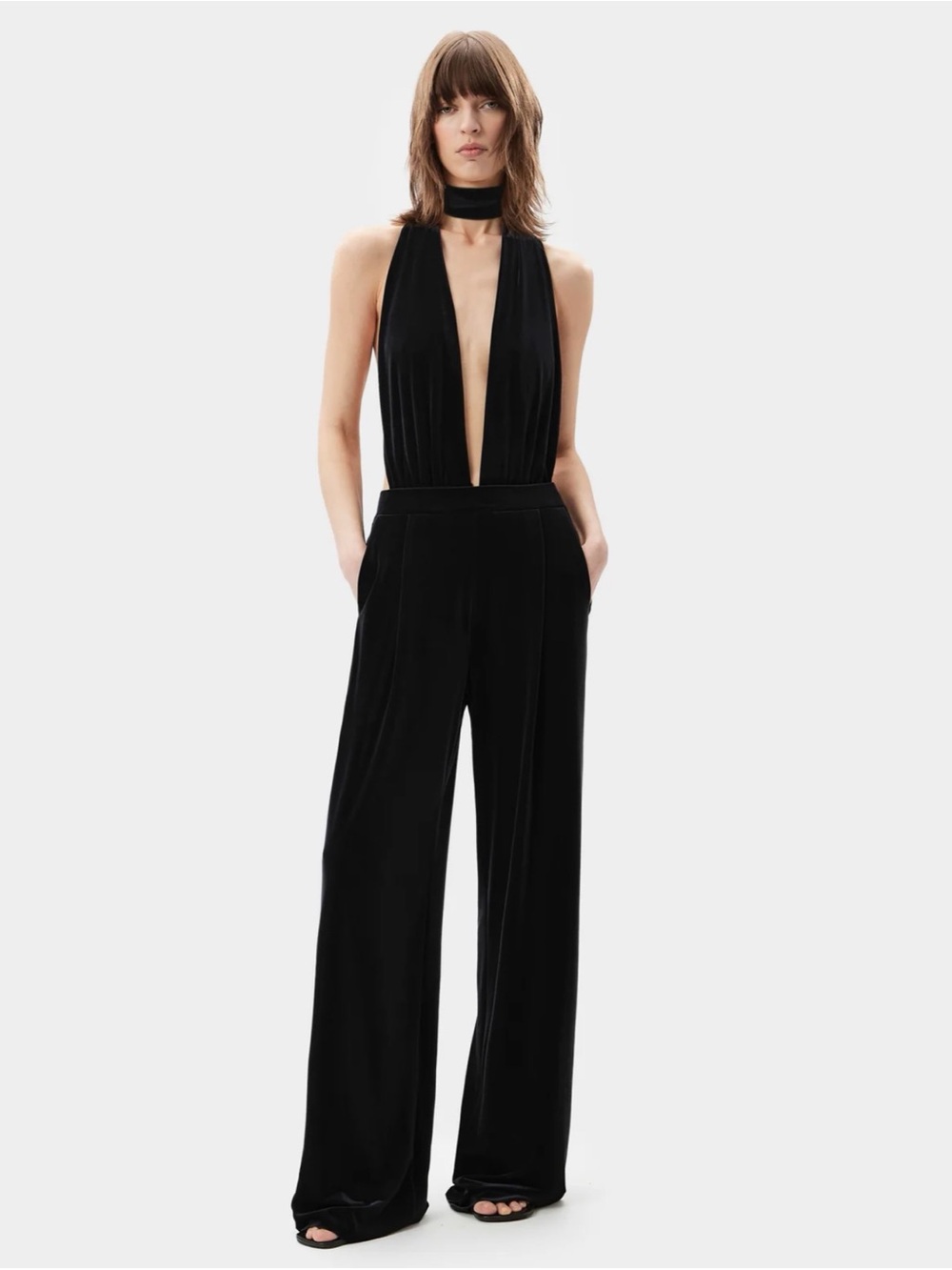 Amazuin GILY VELVET JET BLACK jumpsuit one size
